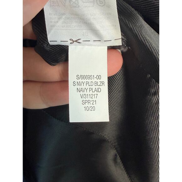 Banana Republic Plaid Long Sleeve Single-Breasted Blazer Blue Women's Size 10 - Picture 8 of 9